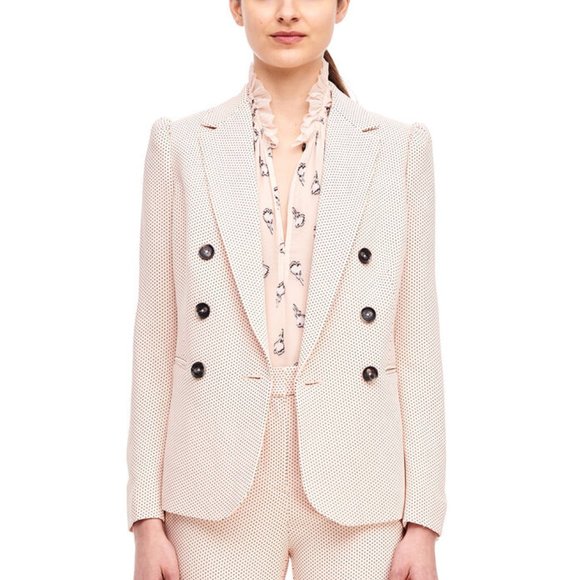 Rebecca Taylor Pindot Blush Pink Polka Dot Blazer - Picture 5 of 16